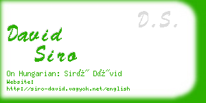 david siro business card